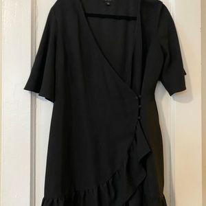 Top shop black wrap mini dress with buttons